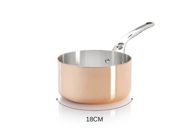 Casserole en cuivre inox De Buyer Prima Matera poignée en fonte d'inox compatible induction
