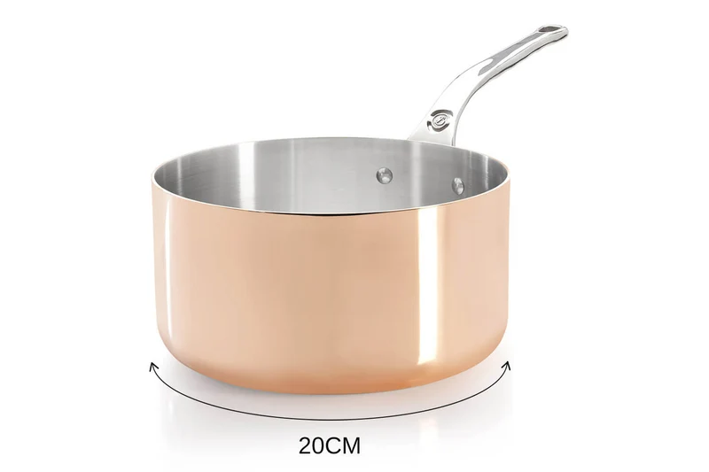 Casserole en cuivre inox De Buyer Prima Matera poignée en fonte d'inox compatible induction