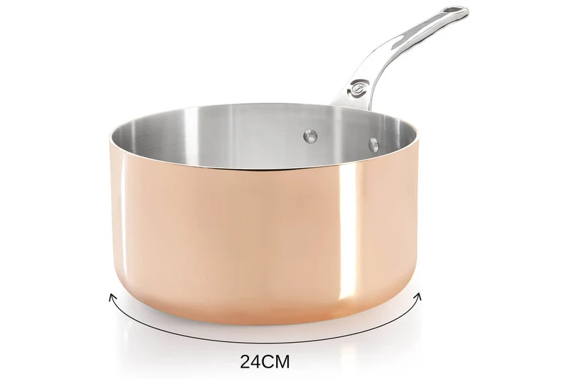 Casserole en cuivre inox De Buyer Prima Matera poignée en fonte d'inox compatible induction