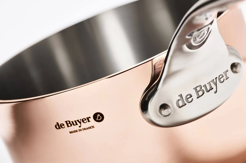 Casserole en cuivre inox De Buyer Prima Matera poignée en fonte d'inox compatible induction