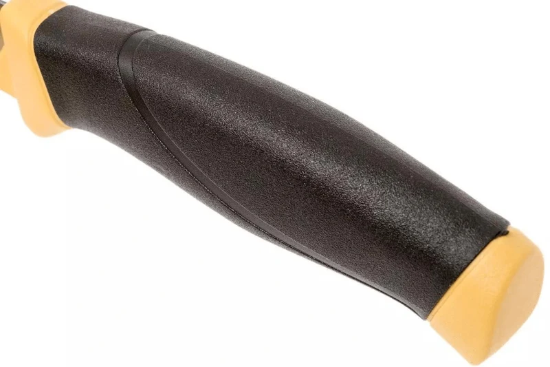 Couteau Mora Électricien 12201 ambidextre lame inox 2,1cm manche en caoutchouc noir/jaune avec étui
