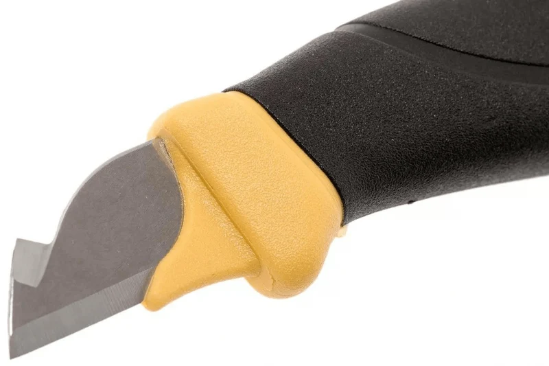 Couteau Mora Électricien 12201 ambidextre lame inox 2,1cm manche en caoutchouc noir/jaune avec étui