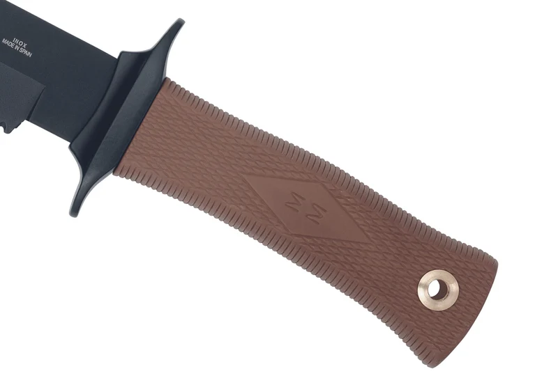 Couteau Muela ESCORP 9277 lame noire 18cm manche en gomme marron avec étui en cordura