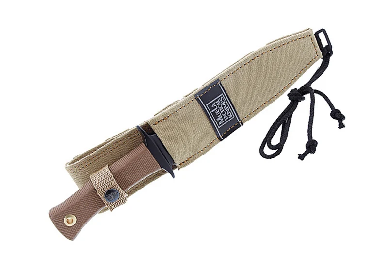 Couteau Muela ESCORP 9277 lame noire 18cm manche en gomme marron avec étui en cordura