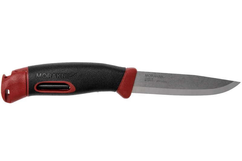 Couteau Mora Companion Spark 13571 lame inox 10,4cm manche caoutchouc bordeaux avec pierre à feu + étui