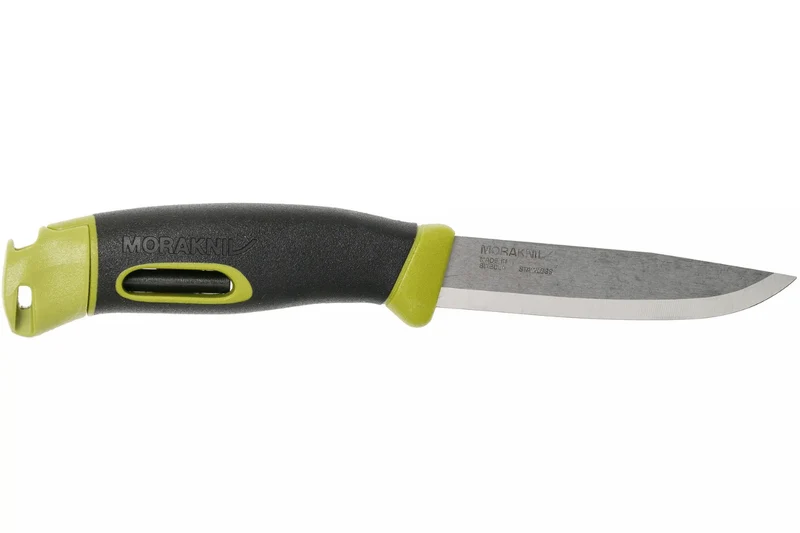 Couteau Mora Companion Spark 13570 lame inox 10,4cm manche caoutchouc vert avec pierre à feu + étui