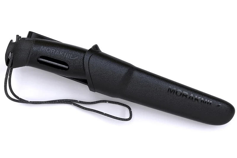 Couteau Mora Companion Spark 13567 lame inox 10,4cm manche caoutchouc noir avec pierre à feu + étui