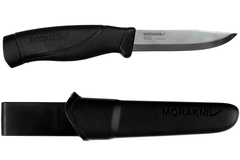 Couteau Mora Companion Heavy Duty 13158 lame inox 10,4cm manche caoutchouc noir + étui