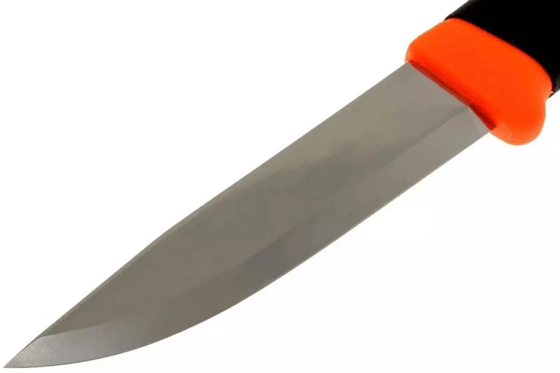 Couteau Mora Companion Heavy Duty F 12211 lame carbone 10,4cm manche caoutchouc noir/orange + étui