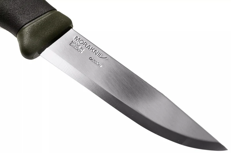 Couteau Mora Companion MG 11863 lame carbone 10,4cm manche caoutchouc noir/kaki + étui