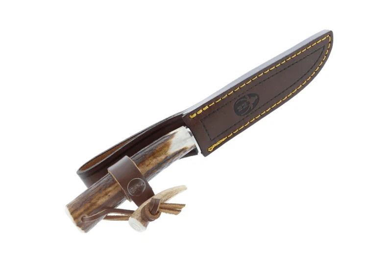 Couteau Muela Gredos 9218 lame en inox 14cm manche en bois de cerf + étui en cuir