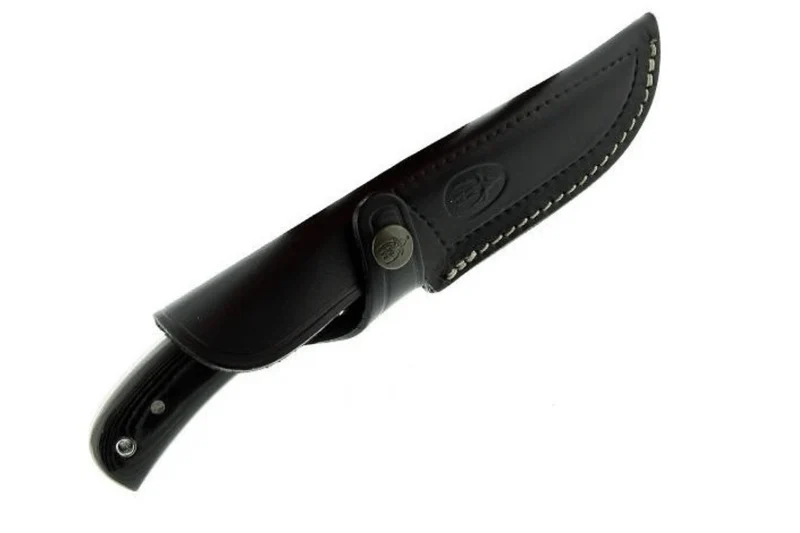 Couteau Muela Setter 9264 lame 11cm en inox manche en micarta noir + étui en cuir