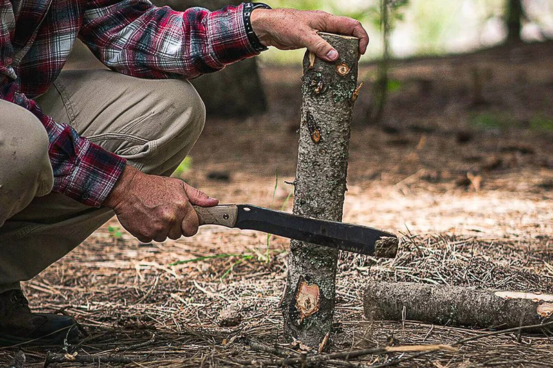 Machette Buck 108 Compadre Froe 0108BRS1 lame 21,4cm manche micarta avec étui en cuir