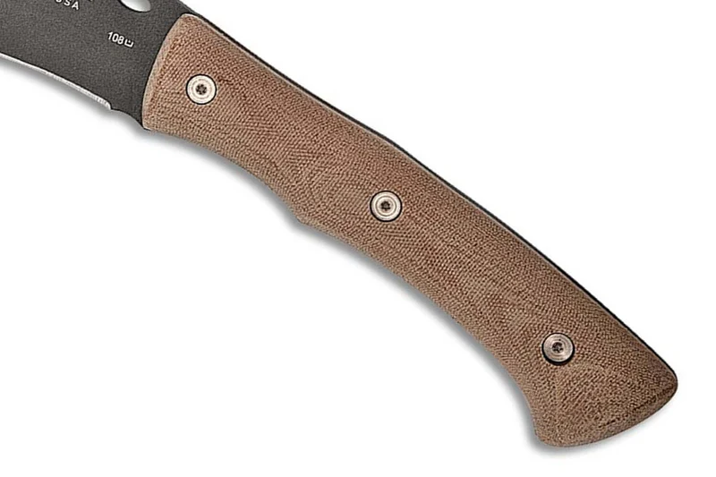 Machette Buck 108 Compadre Froe 0108BRS1 lame 21,4cm manche micarta avec étui en cuir