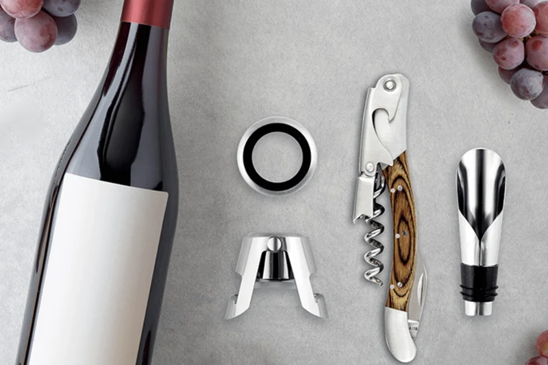 Coffret cadeau sommelier Legnoart Memorabile 4 accessoires