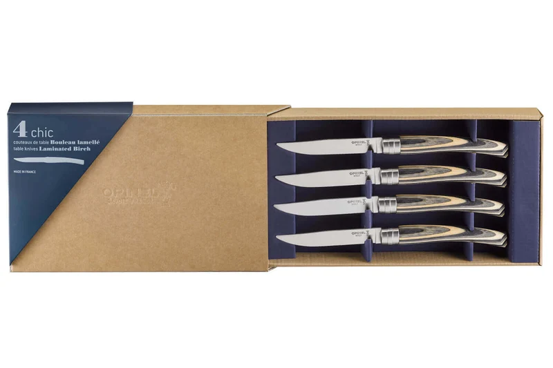 Coffret 4 couteaux Opinel Table Chic lame 10cm acier Sandvik