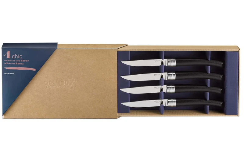 Coffret 4 couteaux Opinel Table Chic lame 10cm acier Sandvik