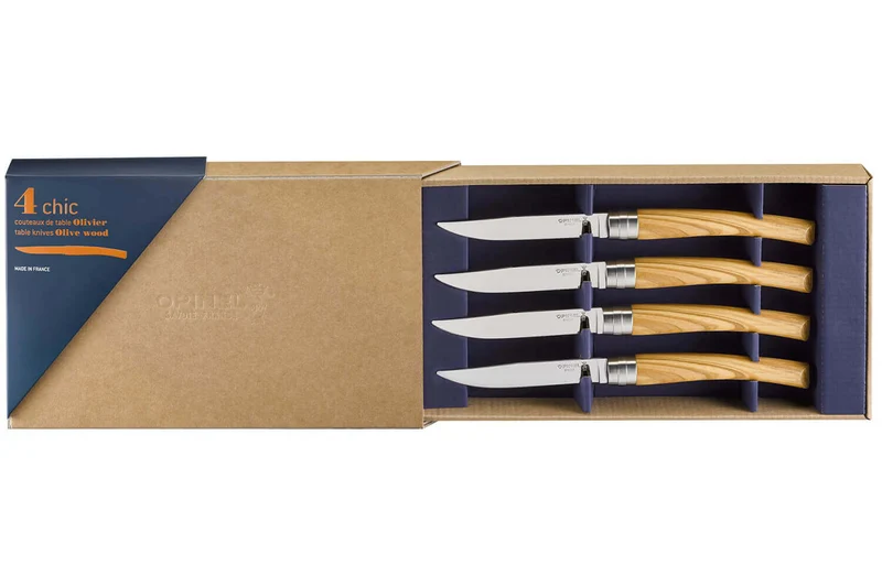 Coffret 4 couteaux Opinel Table Chic lame 10cm acier Sandvik