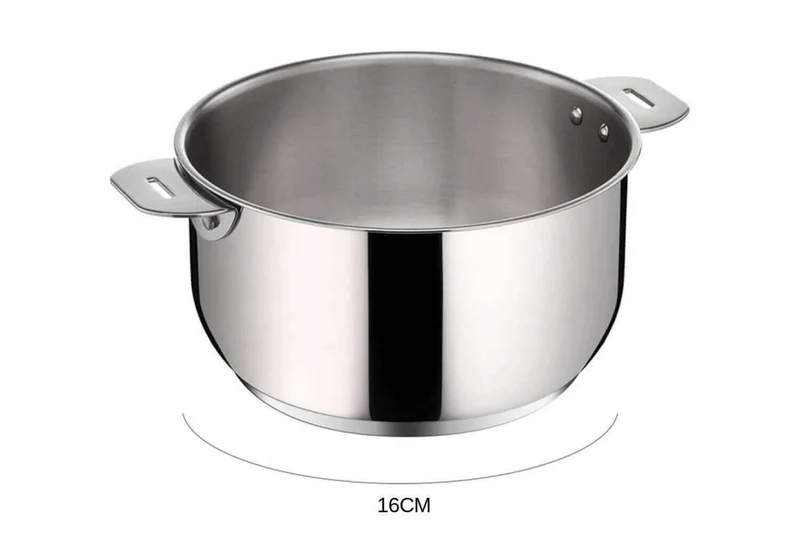 Set de 3 casseroles Lagostina Salvaspazio en inox 16, 18 et 20cm + poignée amovible + détergent