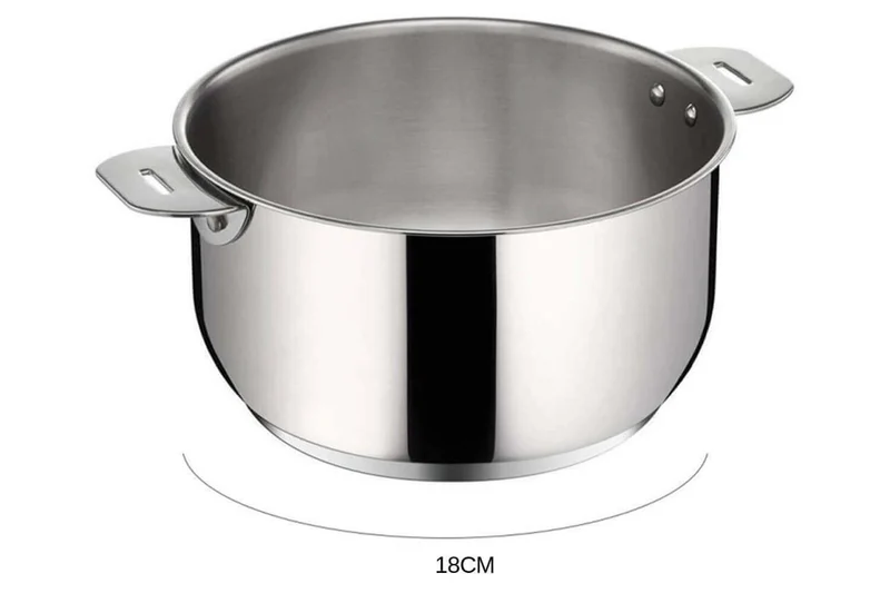 Set de 3 casseroles Lagostina Salvaspazio en inox 16, 18 et 20cm + poignée amovible + détergent