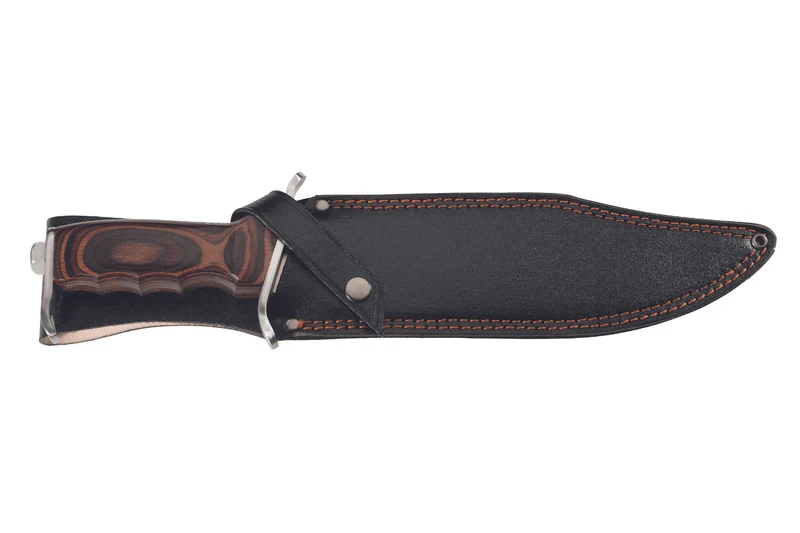 Couteau Herbertz 103727 lame en inox 27cm manche en bois de pakka avec étui
