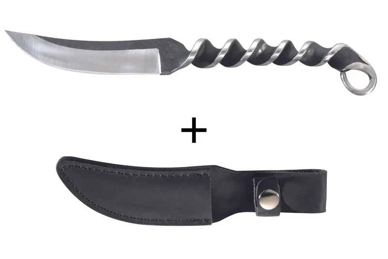 Couteau Herbertz 102011 lame 10,3cm manche torsadé en inox avec étui