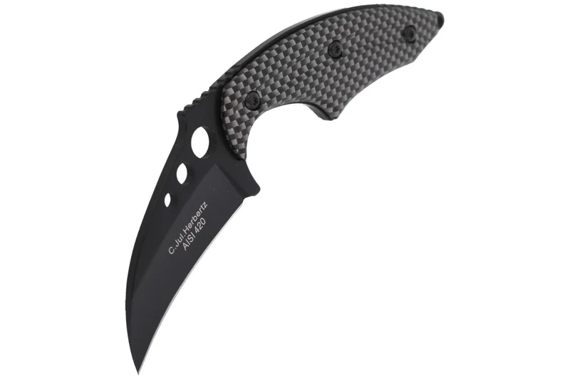 Couteau de cou karambit Herbertz 575706 lame 6cm manche aluminium + étui