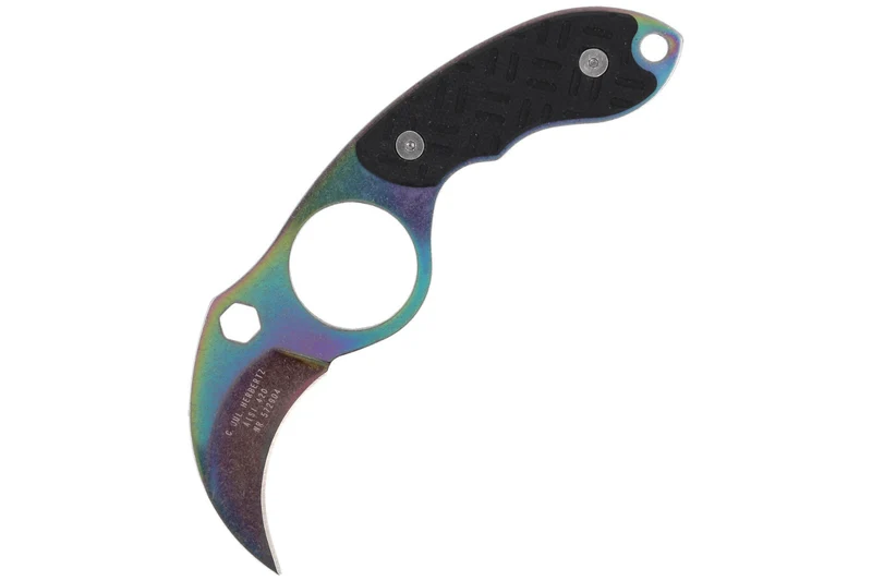 Couteau de cou karambit Herbertz 572904 lame 4cm manche G10 noir + étui