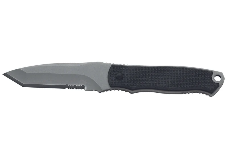 Couteau de cou Herbertz 103407 lame tanto 7cm manche polymère noir + étui
