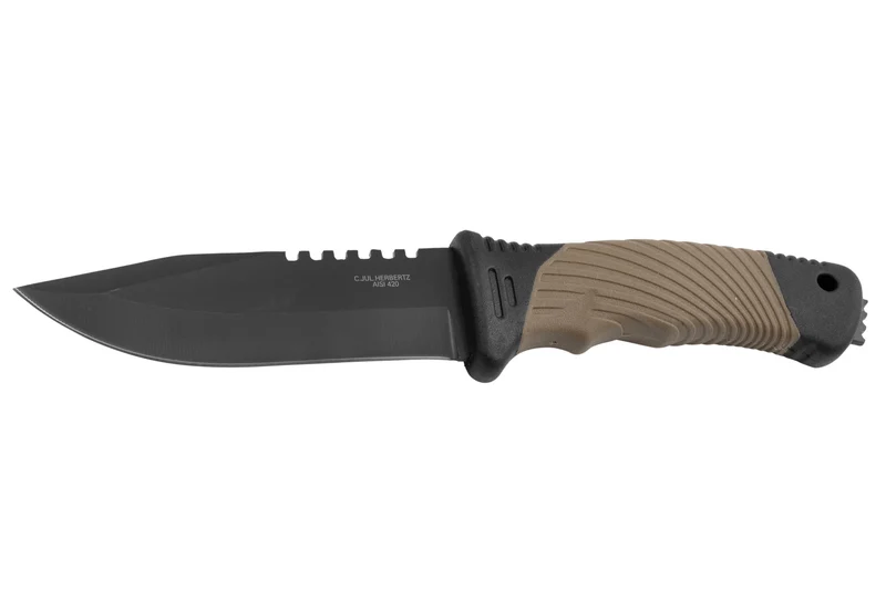 Couteau Herbertz 585412 lame 11,7cm manche caoutchouc/polymère avec brise vitre + étui