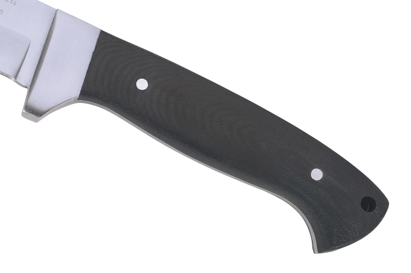 Couteau Herbertz 102110 lame en inox 9,8cm manche en micarta noir avec étui en cuir
