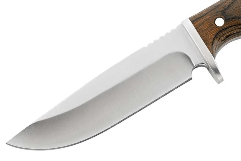 Couteau Herbertz 105811 lame en inox 10,8cm manche en bois de pakka avec étui en cuir