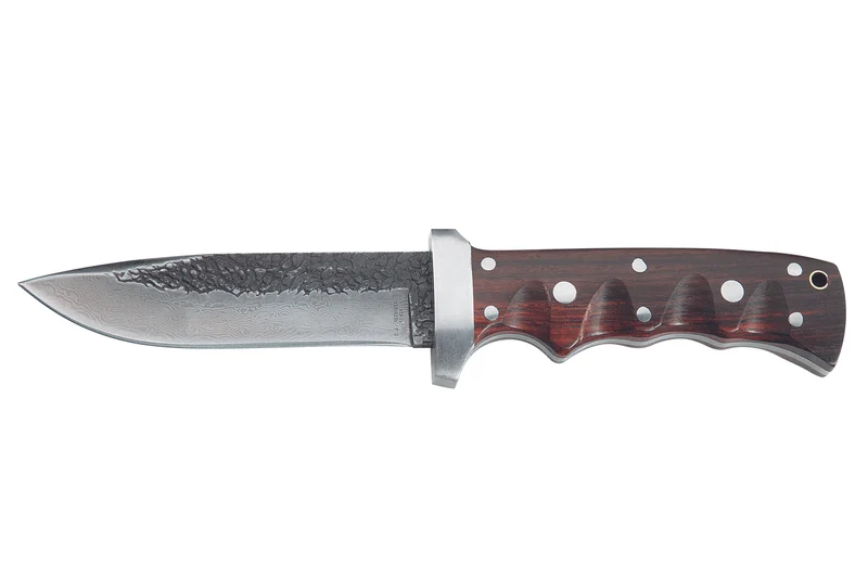 Couteau Herbertz 102913 lame damassée 12,1cm manche en bois riveté avec étui
