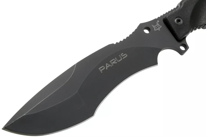Couteau Fox Military Parus FX.9CM06 lame 17,5cm manche Forprene noir + étui en nylon + kit de survie