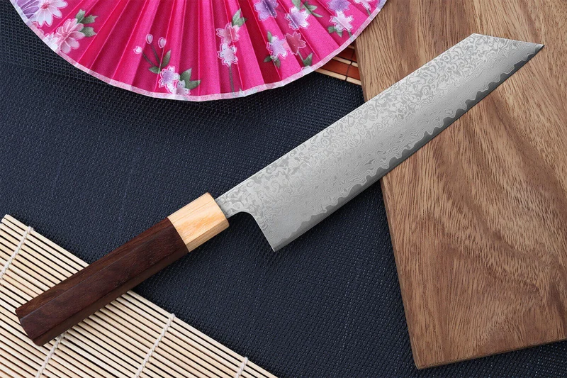 Couteau kiritsuke japonais Tsunehisa SLD Damas bois de rose 21cm