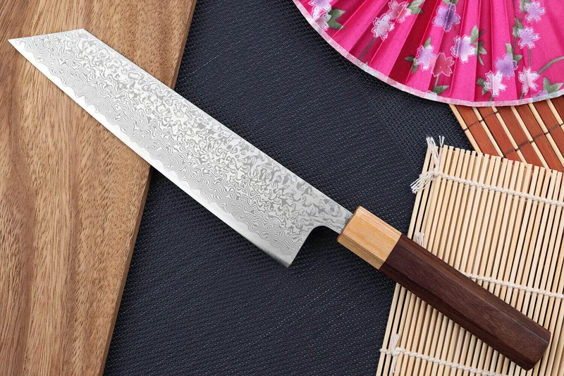 Couteau kiritsuke japonais Tsunehisa SLD Damas bois de rose 21cm