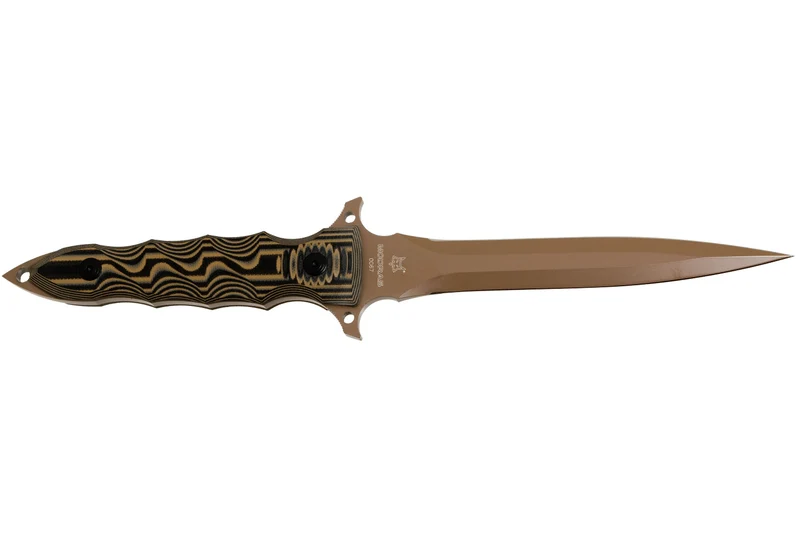 Couteau Fox Military Modras FX.508 lame 17,5cm manche G10 marron/noir + étui en cuir