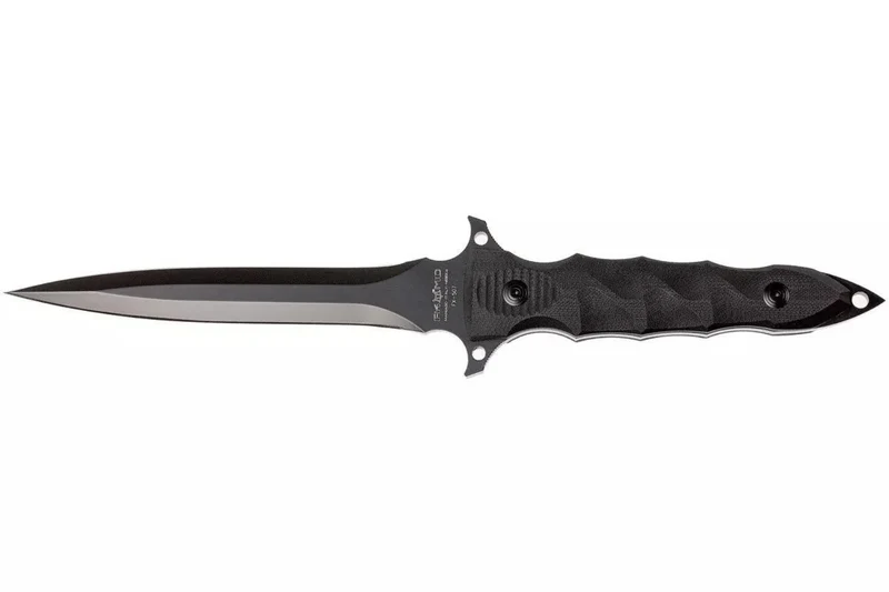Couteau Fox Military Modras FX.507 lame 17,5cm manche G10 noir + étui en cuir