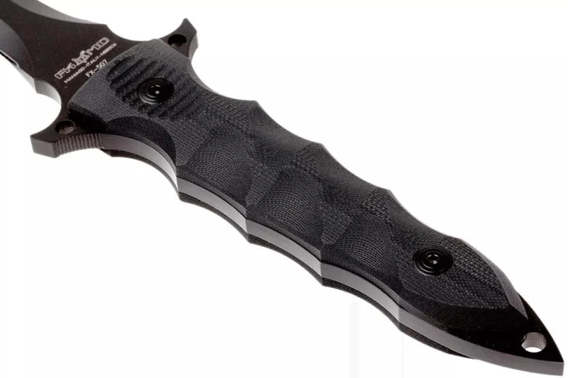 Couteau Fox Military Modras FX.507 lame 17,5cm manche G10 noir + étui en cuir