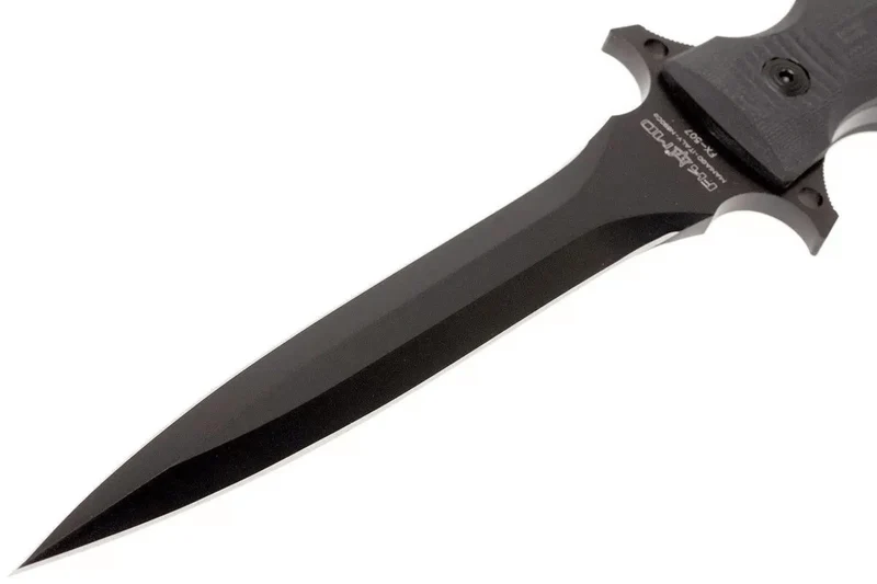 Couteau Fox Military Modras FX.507 lame 17,5cm manche G10 noir + étui en cuir