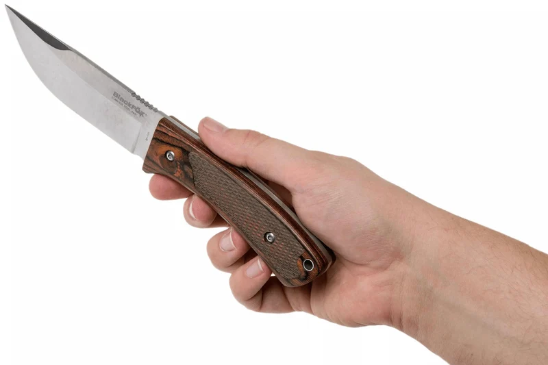 Couteau Black Fox BF.741 lame 11,4cm manche en bois de pakka avec étui