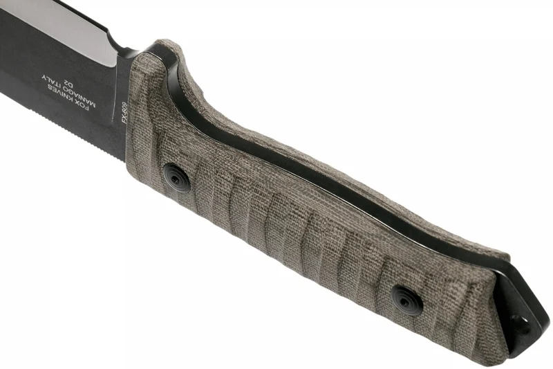 Couteau Fox Military Bushman FX.609OD lame 16cm manche micarta + étui en cuir