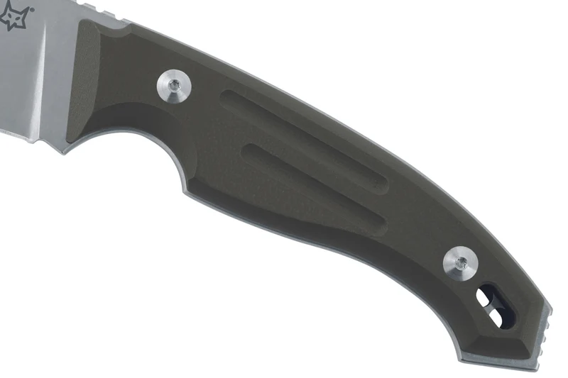 Couteau Fox Octopus Vulgaris FX.510OD lame 11,5cm manche G10 vert + étui en cuir