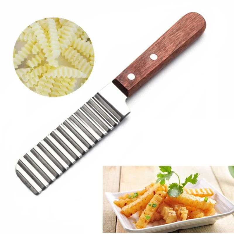 Coupe Frite avec lame ondulée en acier inoxydable