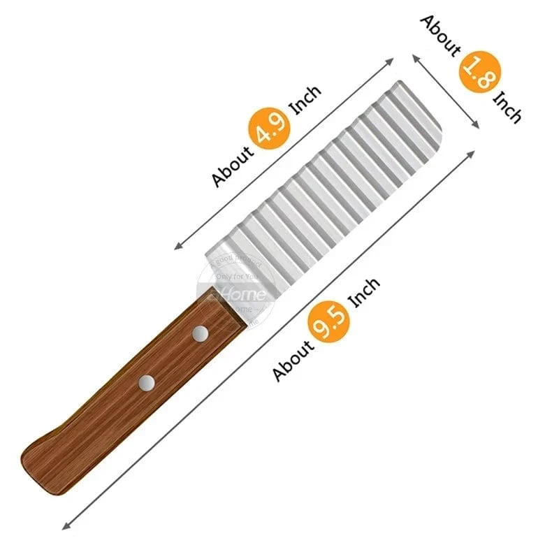 Coupe Frite avec lame ondulée en acier inoxydable