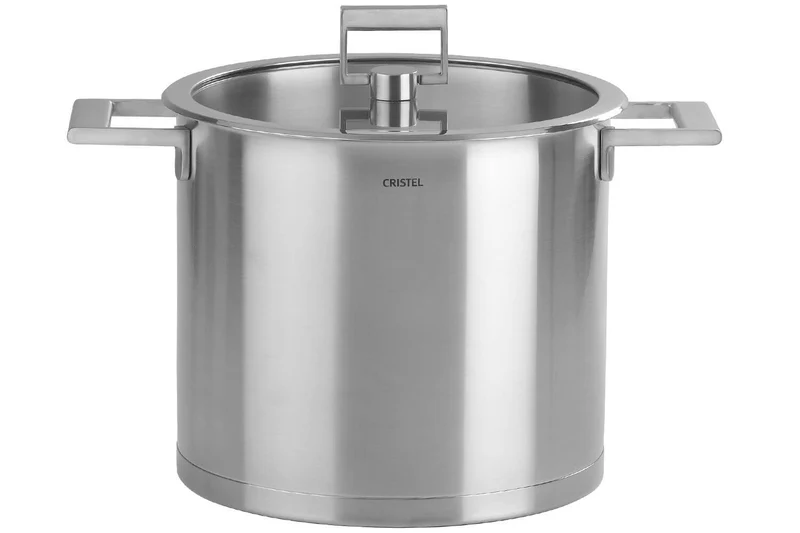 Marmite Cristel Strate Fixe en acier inox 18/10 + couvercle en verre plat