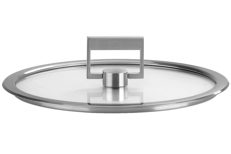Set de 3 couvercles plats Cristel Strate Fixe 16 à 20cm en verre trempé avec bouton rabattable