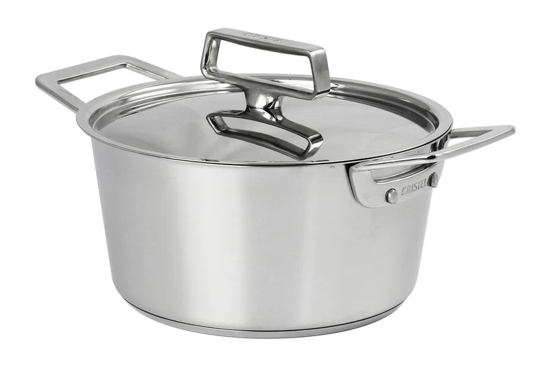 Faitout Cristel 1826 en acier inoxydable 18/10 brossé + couvercle Castel'Pro en inox