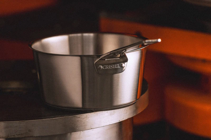 Casserole Cristel 1826 en acier inoxydable 18/10 brossé