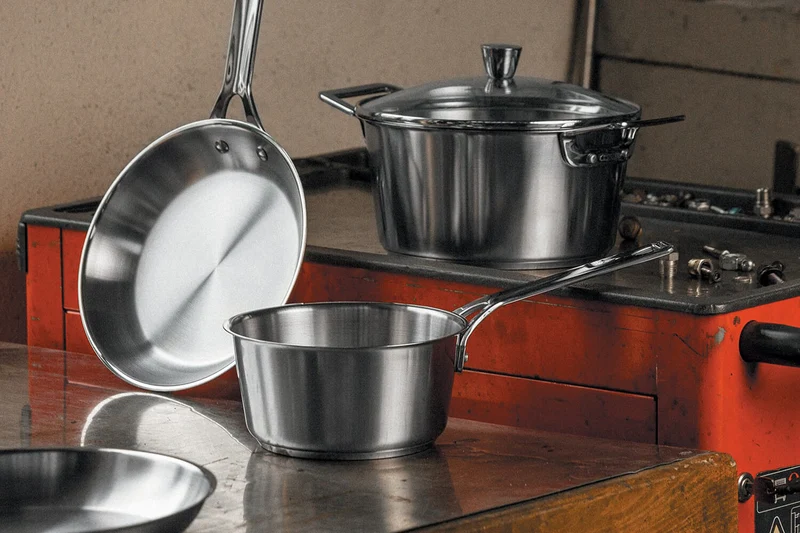 Casserole Cristel 1826 en acier inoxydable 18/10 brossé